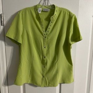 Kathy Che Women's Stretch Short Sleeve Top Shirt Large